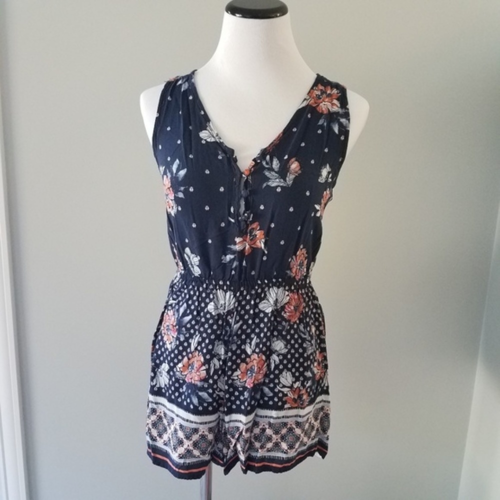 Abercrombie & Fitch Blue Floral Romper